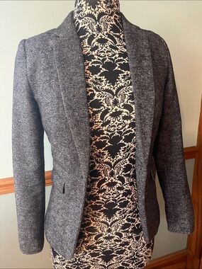 H&M Charcoal Gray Tweed Women's Blazer Jacket